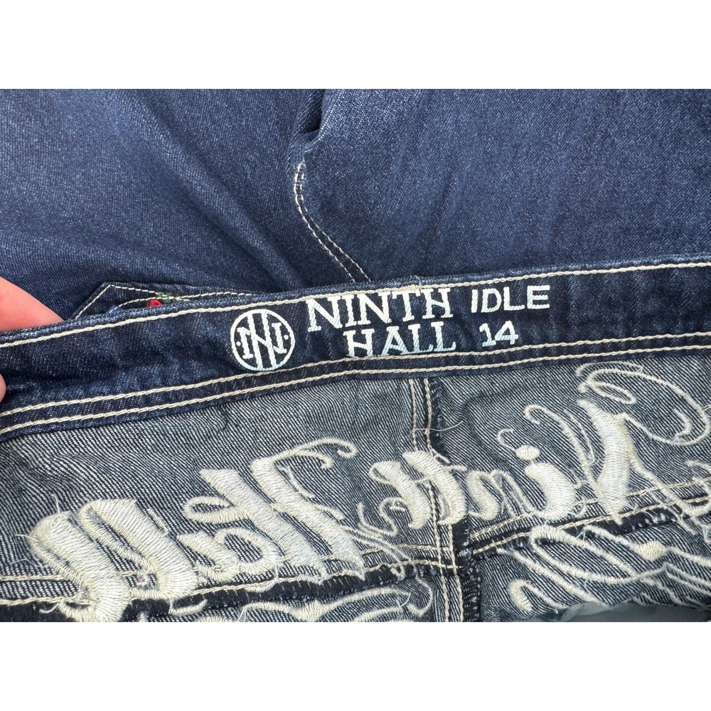 Ninth Hall Embroidered Y2K Jeans mens 36x31 Dragon Tiger Roses Wide Streetwear - Picture 4 of 16